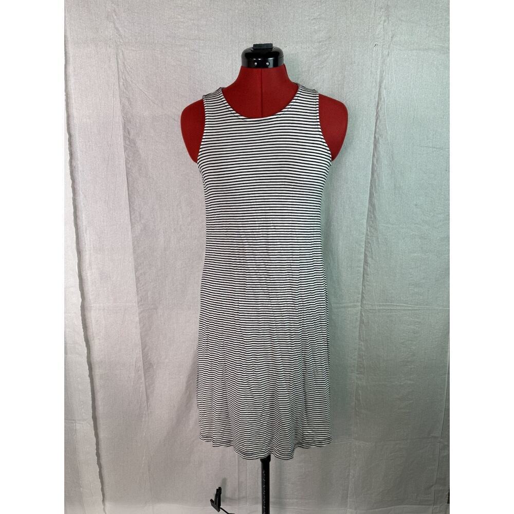 Old Navy Womens Black White Striped Sleeveless Swing Knit Dress Size XS C623